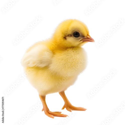 cute little newborn baby chick isolated on transparent background Generative Ai