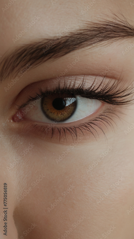 Fototapeta premium close up of a female eye with eyelashes