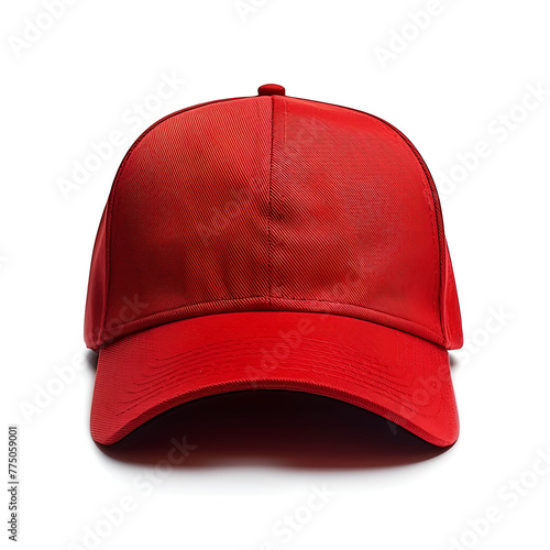 Mock up a red cap for your desired content and design.
