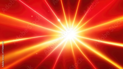 Asymmetric Red light burst, rays of lights on dark Maroon background with the color of yellow, golden sparkling and bokeh