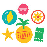 Summer Water colored Stamps design vector