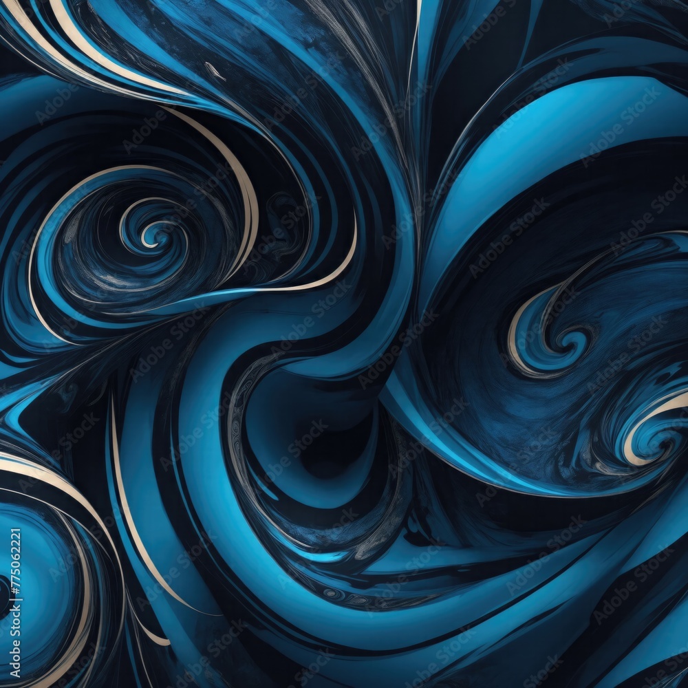 Fototapeta premium Black and blue wallpaper with a colorful swirl