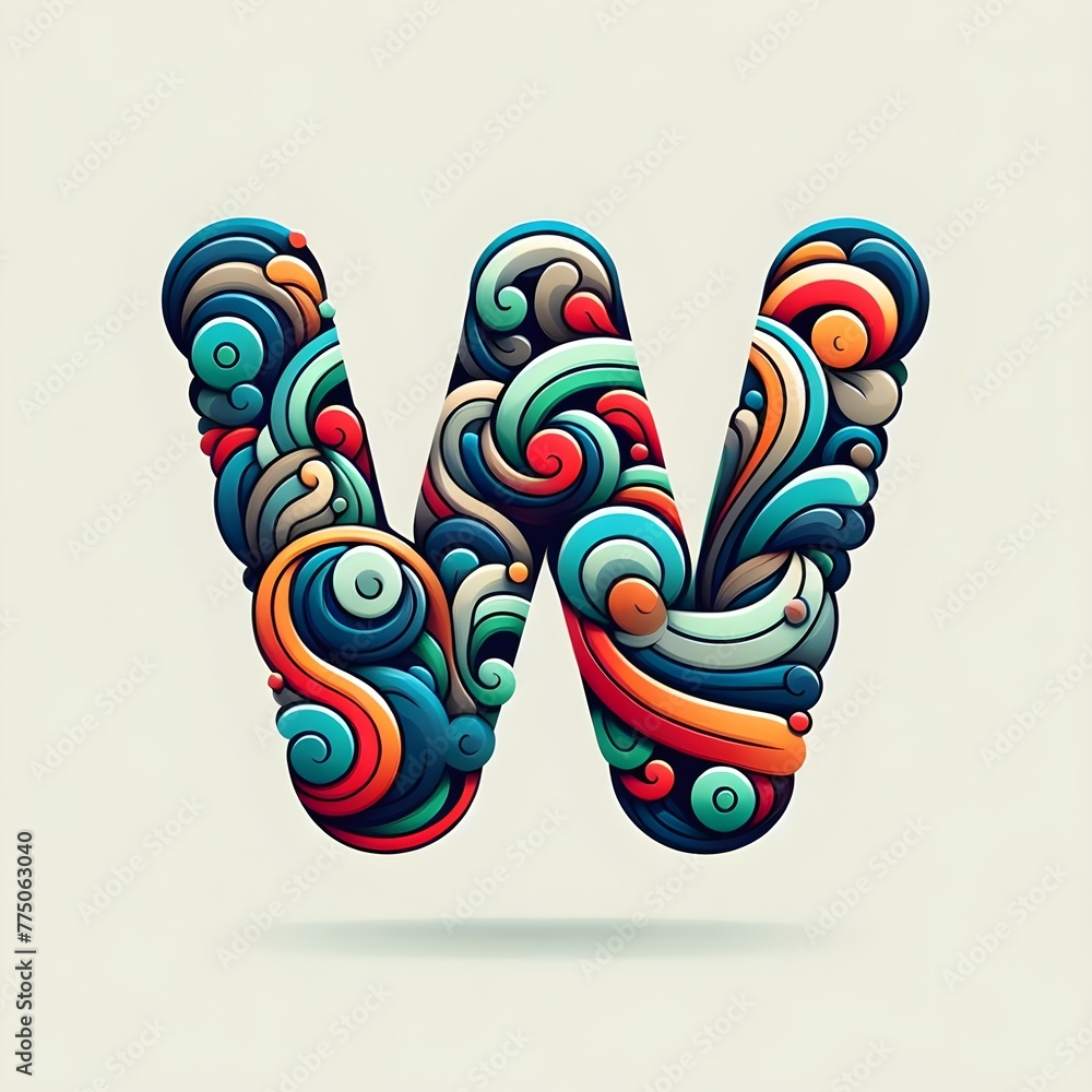 Vibrant ‘W’ swirl in minimalistic style, ideal for unique branding and typographic designs. Vibrant ‘W’ swirl in minimalistic style, ideal for unique branding and typographic designs.