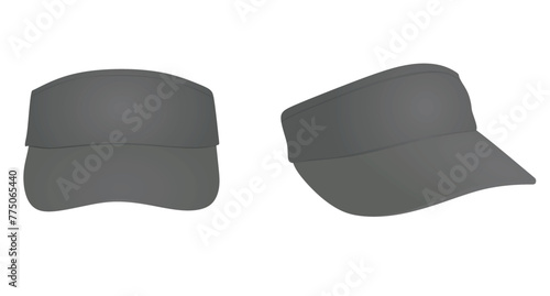 Grey visor cap. vector illustration