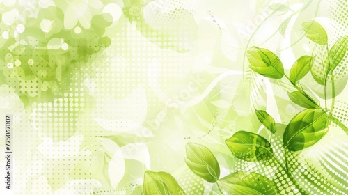 Green Halftone Nature Inspired Abstract Background