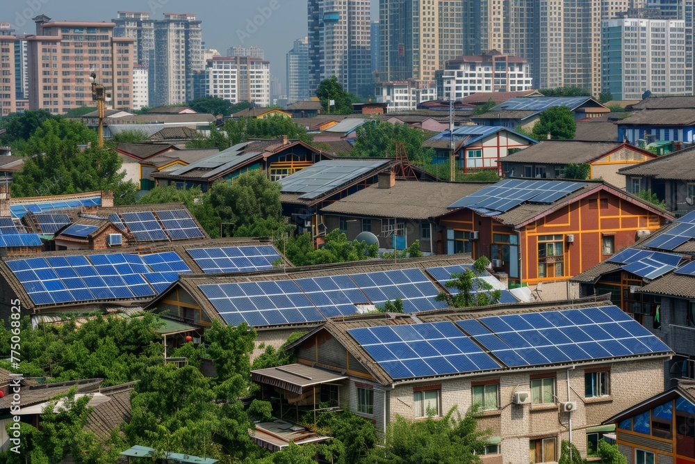 Houses in Chinese cities use solar power Environmentally friendly, saves on electricity costs Houses in Chinese cities use solar power Environmentally friendly, saves on electricity costs