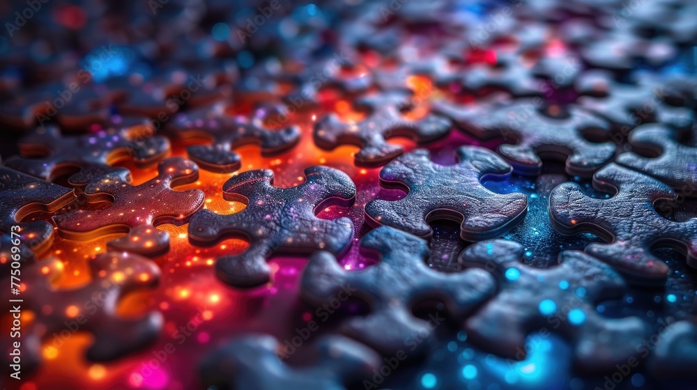 Conceptual image of a medical breakthrough with puzzle pieces coming together, symbolic representation of progress in healthcare Conceptual image of a medical breakthrough with puzzle pieces coming together, symbolic representation of progress in healthcare