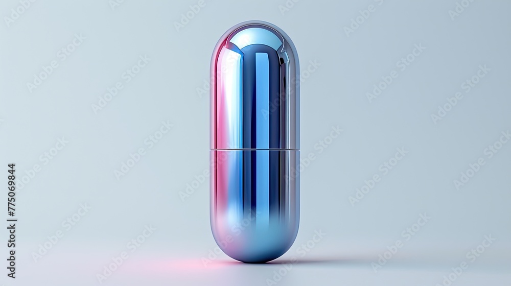 Digital render of a smart pill bottle tracking medication adherence, modern and innovative design Digital render of a smart pill bottle tracking medication adherence, modern and innovative design