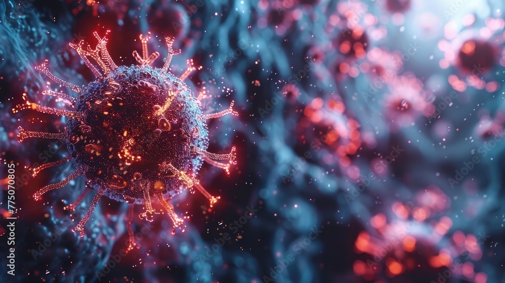 Nanosensors detecting early signs of disease in the body, medical theme with bright highlights Nanosensors detecting early signs of disease in the body, medical theme with bright highlights