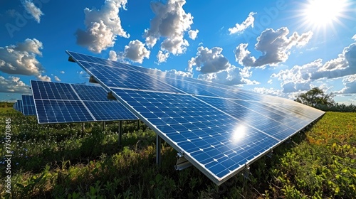Nanotechnology improving the efficiency of solar panels, futuristic and sustainable design
