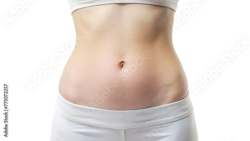White background with isolated woman body