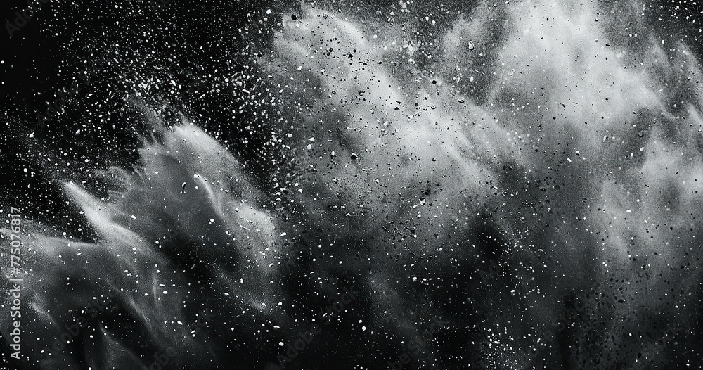 a dirty and grunge texture of sand particles in black and white