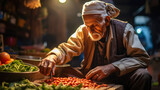 this street photography series showcases bustling local markets and skilled artisans. The images depict daily life--a mosaic of vibrant colors, aromatic spices, and skilled craftsmen immersed in their
