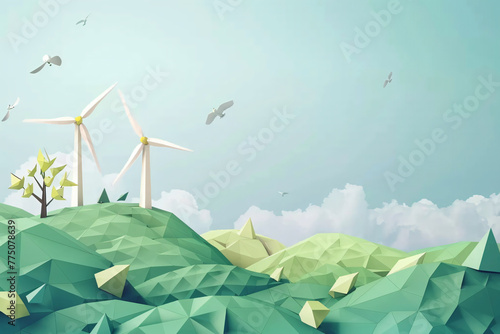 Design for a poster with an environmentally friendly renewable energy theme photo