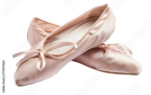 Graceful Ballet Shoes Resting on the Floor isolated on transparent Background