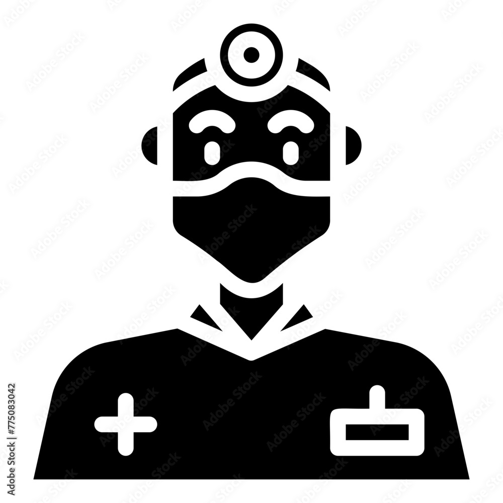 avatar surgeon man. vector single icon with a solid style. suitable for any purpose. for example: website design, mobile app design, logo, etc.