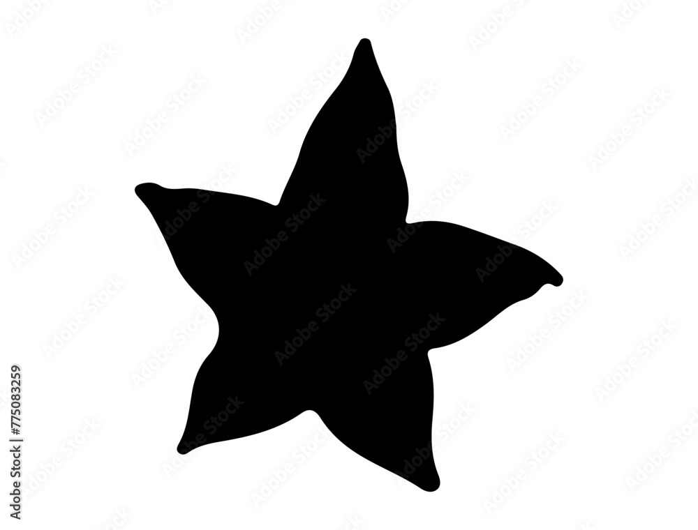 Star fruit silhouette vector art white background Star fruit silhouette vector art white background