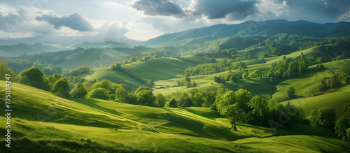 Mountain, lake, landscape, and scenery in the evening