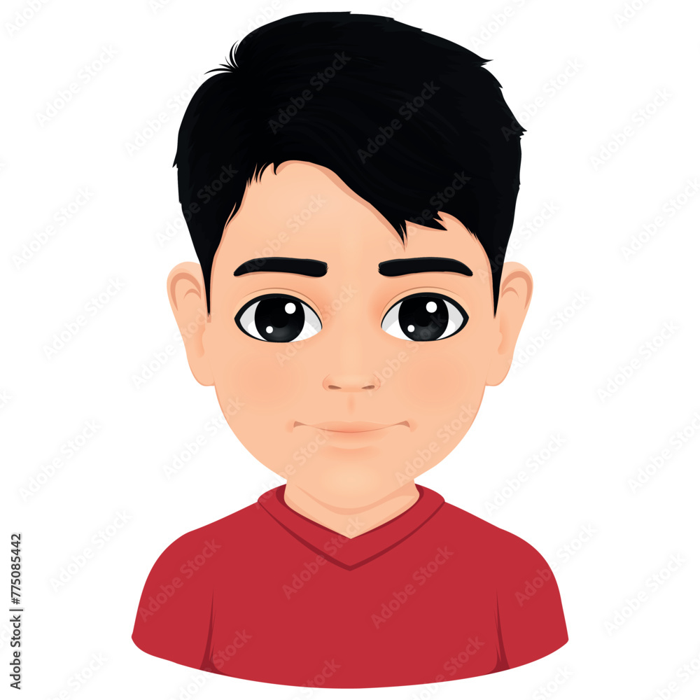 Portrait of cute male student with black hair Portrait of cute male student with black hair