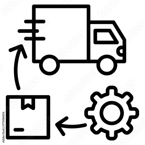 Supply Chain Management Icon Element For Design