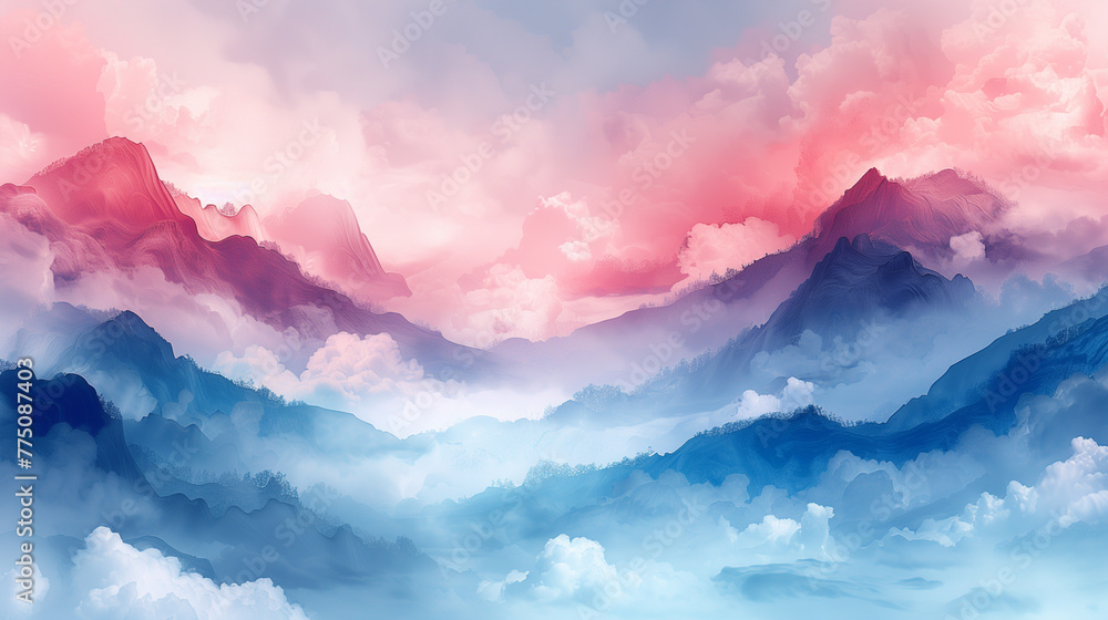 Ethereal painting background .