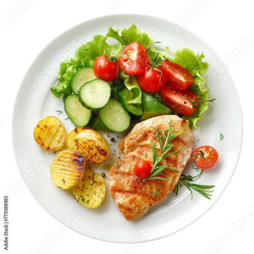 Dinner isolated on white background