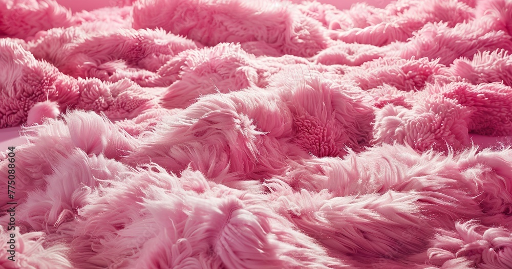 A flat ground covered in pink plushï¼Œ ultra realistic,lmaginative