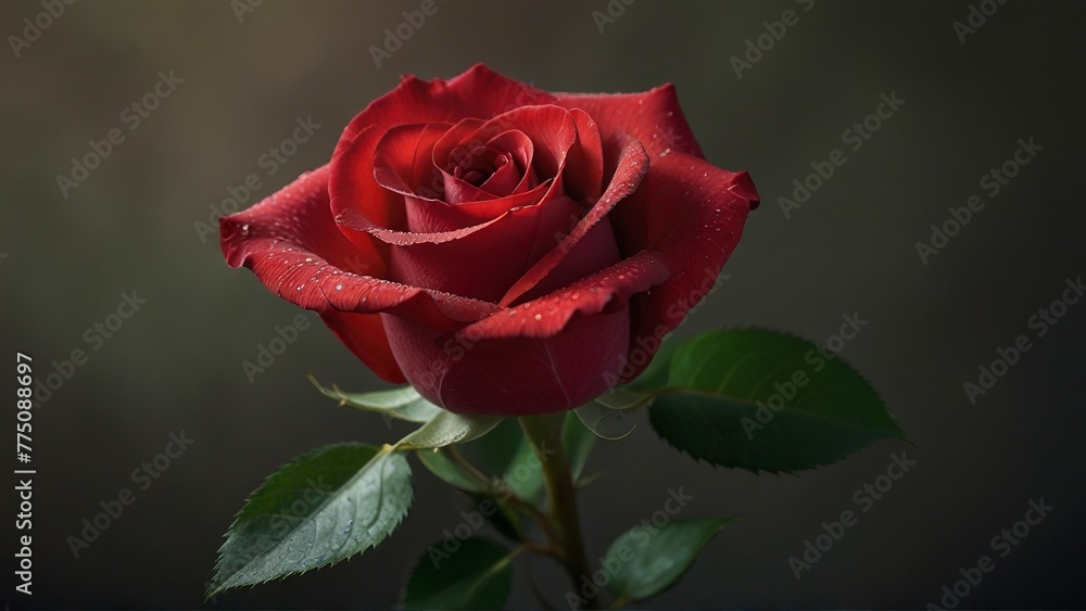 Red rose flowers in drops of dew at sunset
Red rose flowers in drops of dew at sunset