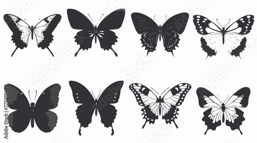 Butterfly silhouette set. butterfly vector illustration © Ayyan