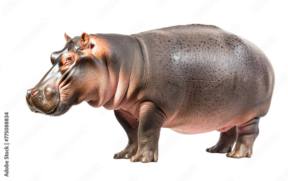 Behold the Mighty Hippopotamus: Guardian of the Waters isolated on transparent Background