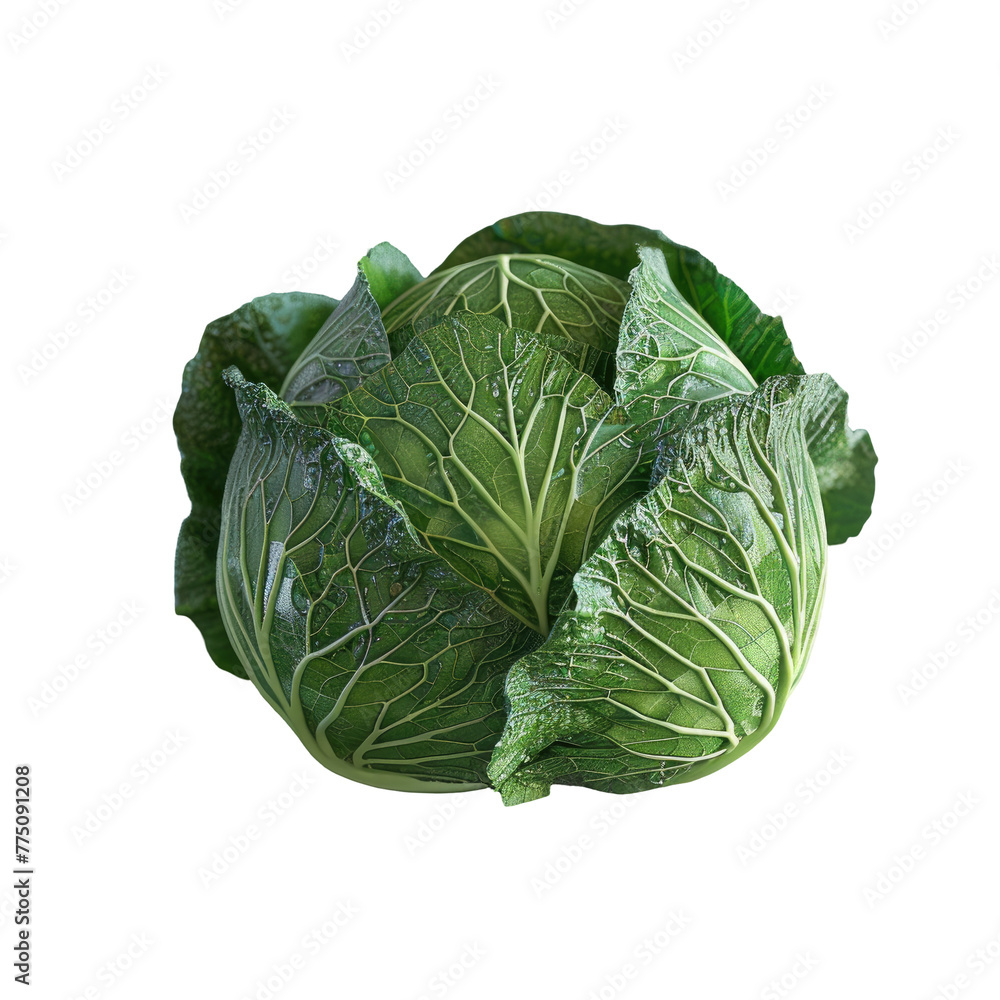 Fototapeta premium Cabbage head on Transparent Background
