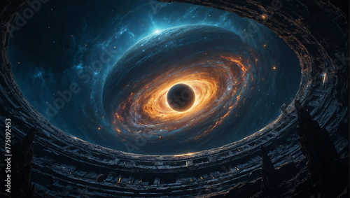 Background of black holes devouring planets in outer space 18 photo