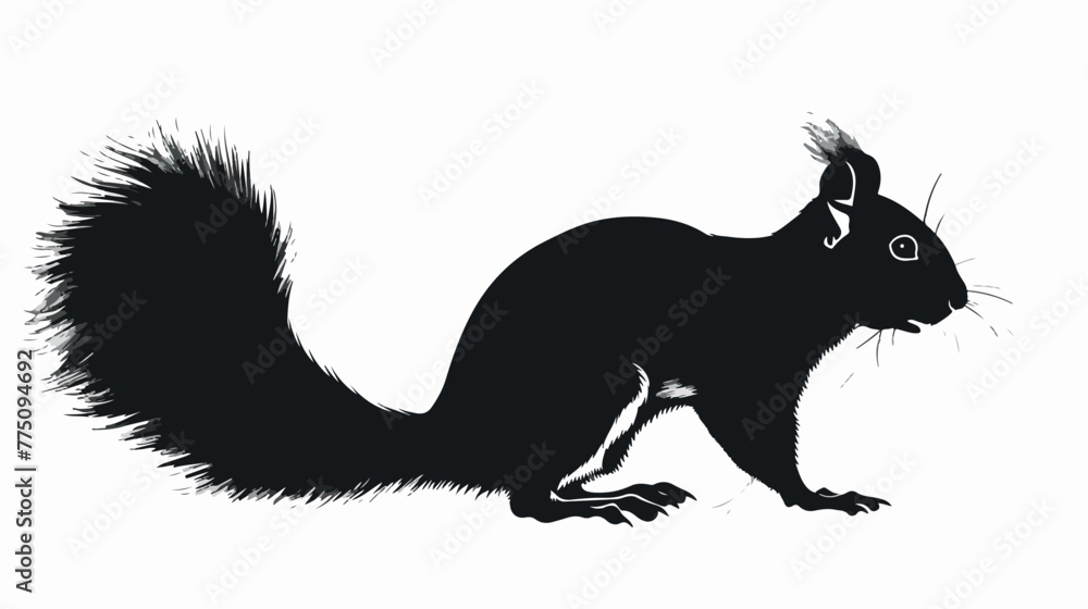 Cool silhouette of sawtooth squirrel flat vector isolated