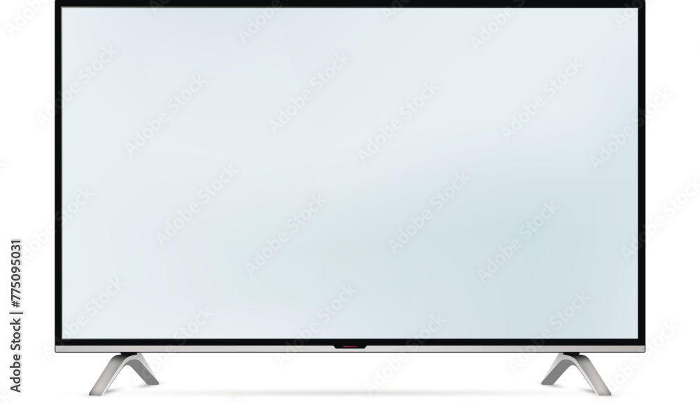 Smart tv led screen mockup isolated on white background Smart tv led screen mockup isolated on white background