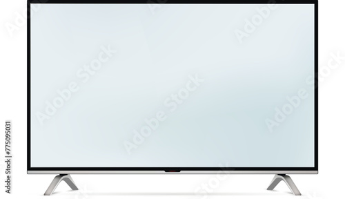 Smart tv led screen mockup isolated on white background