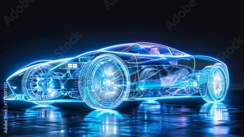 Concept car with transparent LEDs