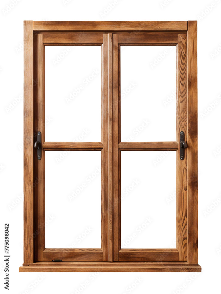 Brown wooden windows isolated on transparent background, PNG available Brown wooden windows isolated on transparent background, PNG available