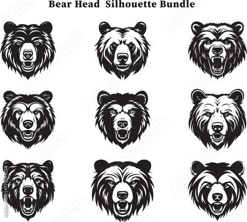 bear head silhouette bundle