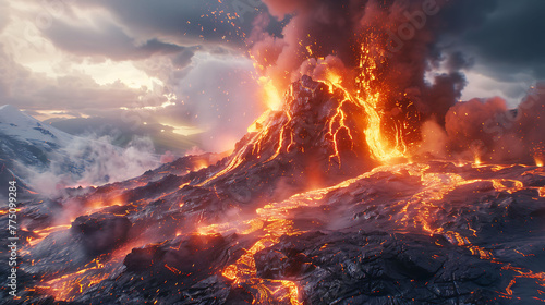 awe-inspiring power of a volcanic eruption photo