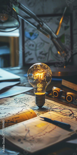 Entrepreneurship and ideas vertical background