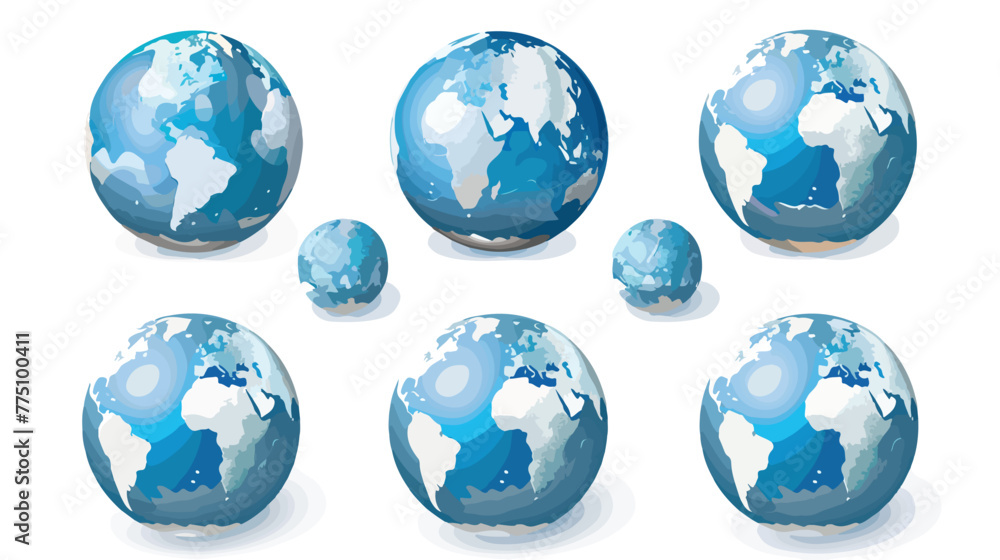Earth globes in different sizes  - obrazy, fototapety, plakaty 