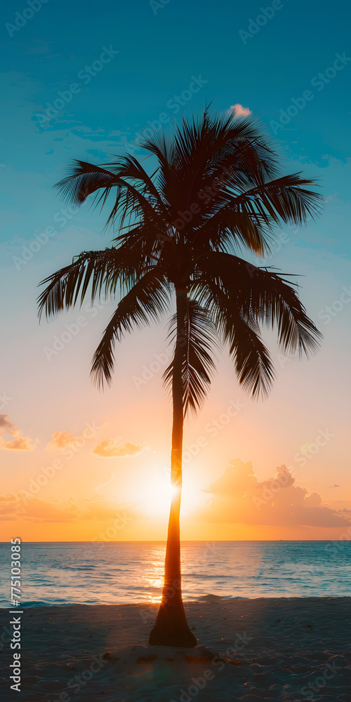 Nascer do sol em uma praia tropical