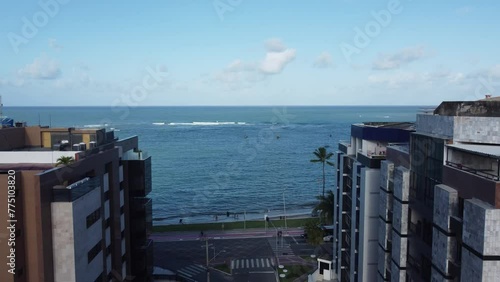 Visão aérea dos prédios e orla da praia em Macéio, Alagoas. photo