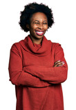 African american woman with afro hair with arms crossed gesture winking looking at the camera with sexy expression, cheerful and happy face.