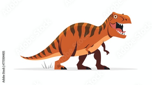 Fun dinosaur flat vector isolated on white background 