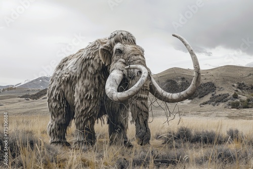 A digitally reconstructed mammoth part of a de-extinction project to bring back ancient species photo