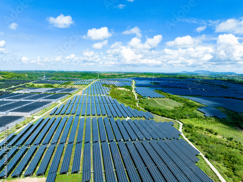 Summer scenery of Dongfang Photovoltaic Farm in Hainan, China photo