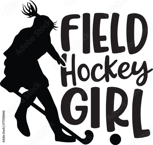 Field Hockey Girl Vector, Field Hockey Woman Illustration Clip Art
