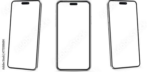 Realistic phone mockup. Smartphone blank screen, phone mockup.
