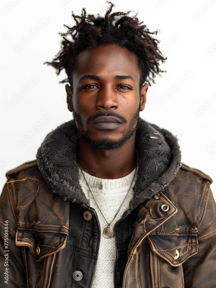 Confident man with dreadlocks and jacket Confident man with dreadlocks and jacket
